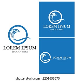 Water wave icon vector illustration design logo