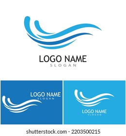 Logo de diseño de ilustraciones de vectores de ondas de agua