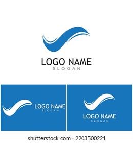 Logo de diseño de ilustraciones de vectores de ondas de agua