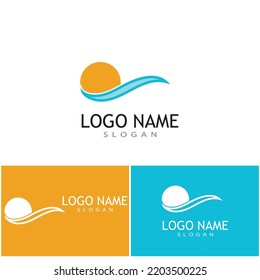 Water wave icon vector illustration design logo