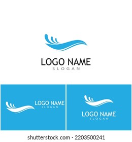 Logo de diseño de ilustraciones de vectores de ondas de agua
