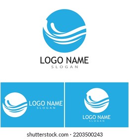 Logo de diseño de ilustraciones de vectores de ondas de agua