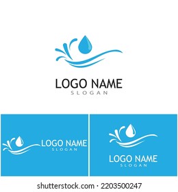 Logo de diseño de ilustraciones de vectores de ondas de agua