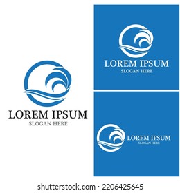 Water wave icon vector illustration design logo