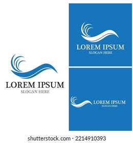 Logo de diseño de ilustraciones de vectores de ondas de agua
