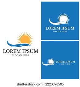 Logo de diseño de ilustraciones de vectores de ondas de agua