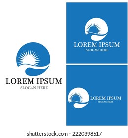 Water wave icon vector illustration design logo