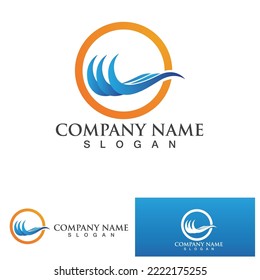 Water wave icon vector illustration design logo