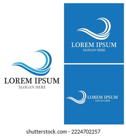 Water wave icon vector illustration design logo