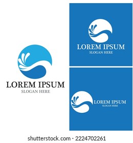 Logo de diseño de ilustraciones de vectores de ondas de agua