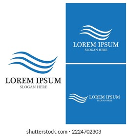 Logo de diseño de ilustraciones de vectores de ondas de agua