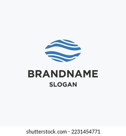 Water wave icon vector illustration design logo