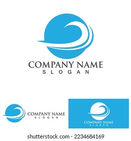 Water wave icon vector illustration design logo