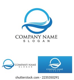 Water wave icon vector illustration design logo