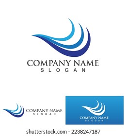 Water wave icon vector illustration design logo