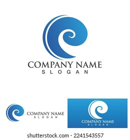 Logo de diseño de ilustraciones de vectores de ondas de agua
