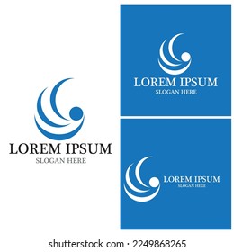 Water wave icon vector illustration design logo