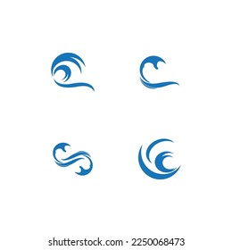 Water wave icon vector illustration design logo