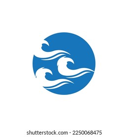 Logo de diseño de ilustraciones de vectores de ondas de agua