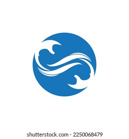 Water wave icon vector illustration design logo