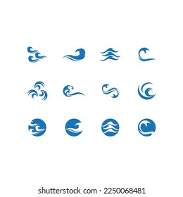 Water wave icon vector illustration design logo