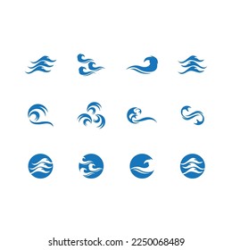 Logo de diseño de ilustraciones de vectores de ondas de agua