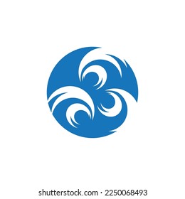 Logo de diseño de ilustraciones de vectores de ondas de agua
