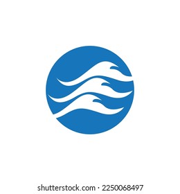 Logo de diseño de ilustraciones de vectores de ondas de agua