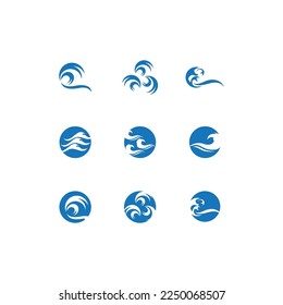 Water wave icon vector illustration design logo