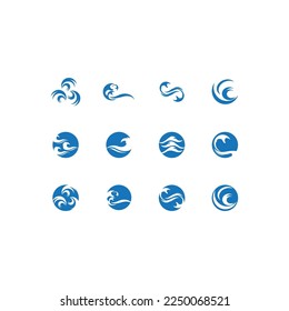 Water wave icon vector illustration design logo