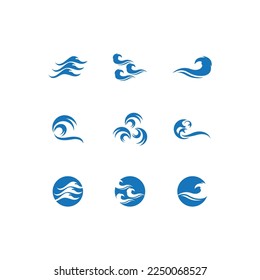 Water wave icon vector illustration design logo