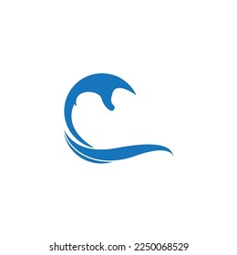 Logo de diseño de ilustraciones de vectores de ondas de agua