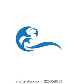 Water wave icon vector illustration design logo