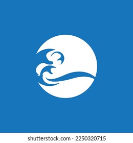 Water wave icon vector illustration design logo