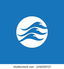 Water wave icon vector illustration design logo