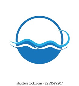 water wave icon vector illustration template design