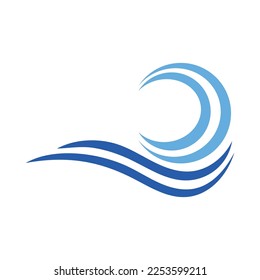 water wave icon vector illustration template design