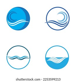 water wave icon vector illustration template design
