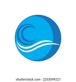 water wave icon vector illustration template design