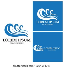 Water wave icon vector illustration design logo