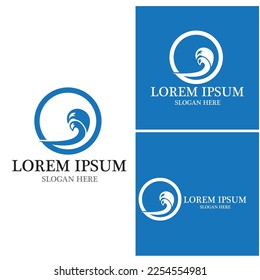 Water wave icon vector illustration design logo