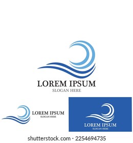 water wave icon vector illustration template design