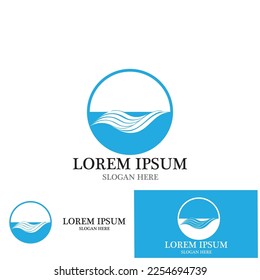water wave icon vector illustration template design