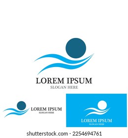 water wave icon vector illustration template design