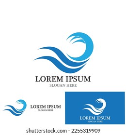 water wave icon vector illustration template design