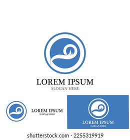 water wave icon vector illustration template design