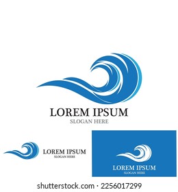 water wave icon vector illustration template design