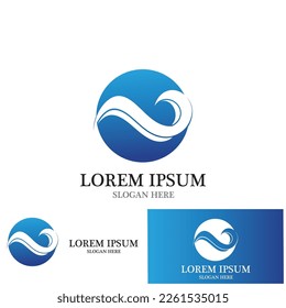 water wave icon vector illustration template design