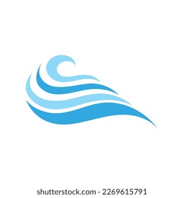 Logo de diseño de ilustraciones de vectores de ondas de agua