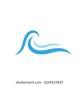 Water wave icon vector illustration design logo